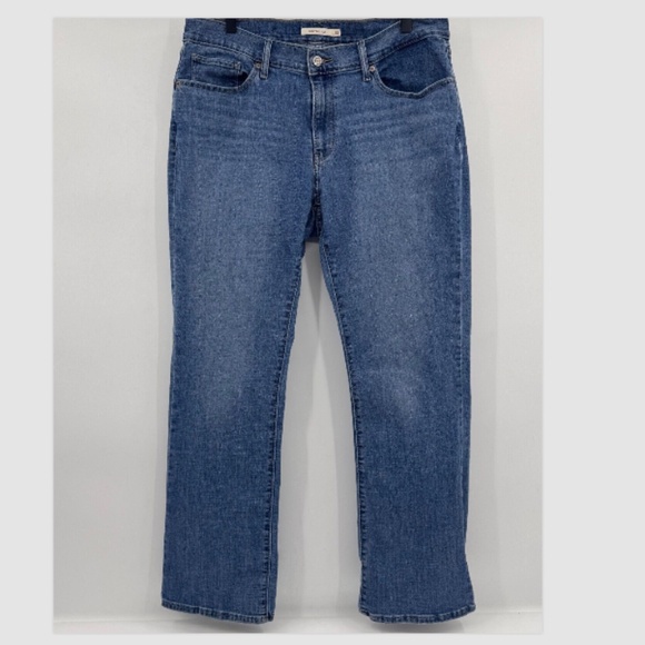 Levis Jeans Women 33 Blue Curvy Bootcut Denim Stretch Mid Rise Medium Wash - Picture 1 of 14